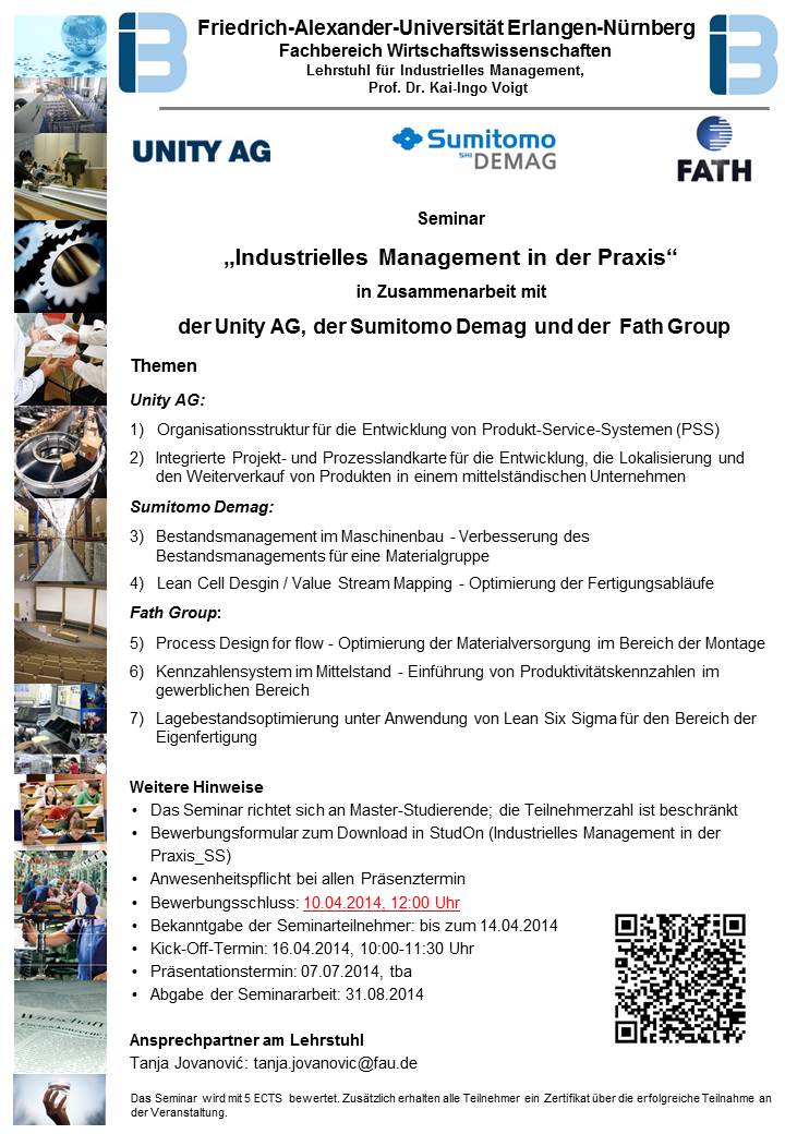 Veranstaltung “Industrielles Management in der Praxis”