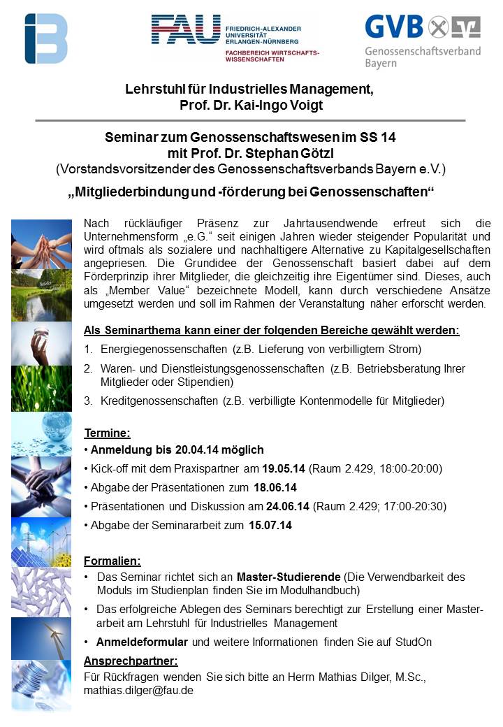Veranstaltung “Seminar zum Genossenschaftswesen”