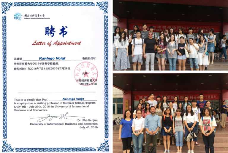 Vorlesung im Rahmen der International Summer School der UIBE in Peking