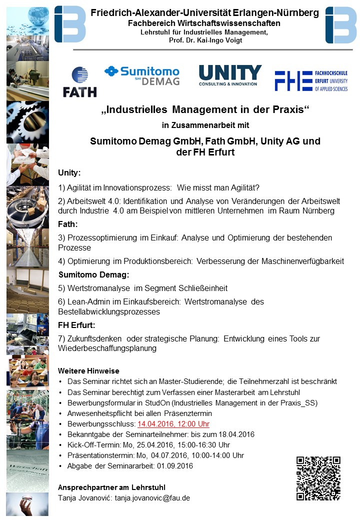 Veranstaltung “Industrielles Management in der Praxis”