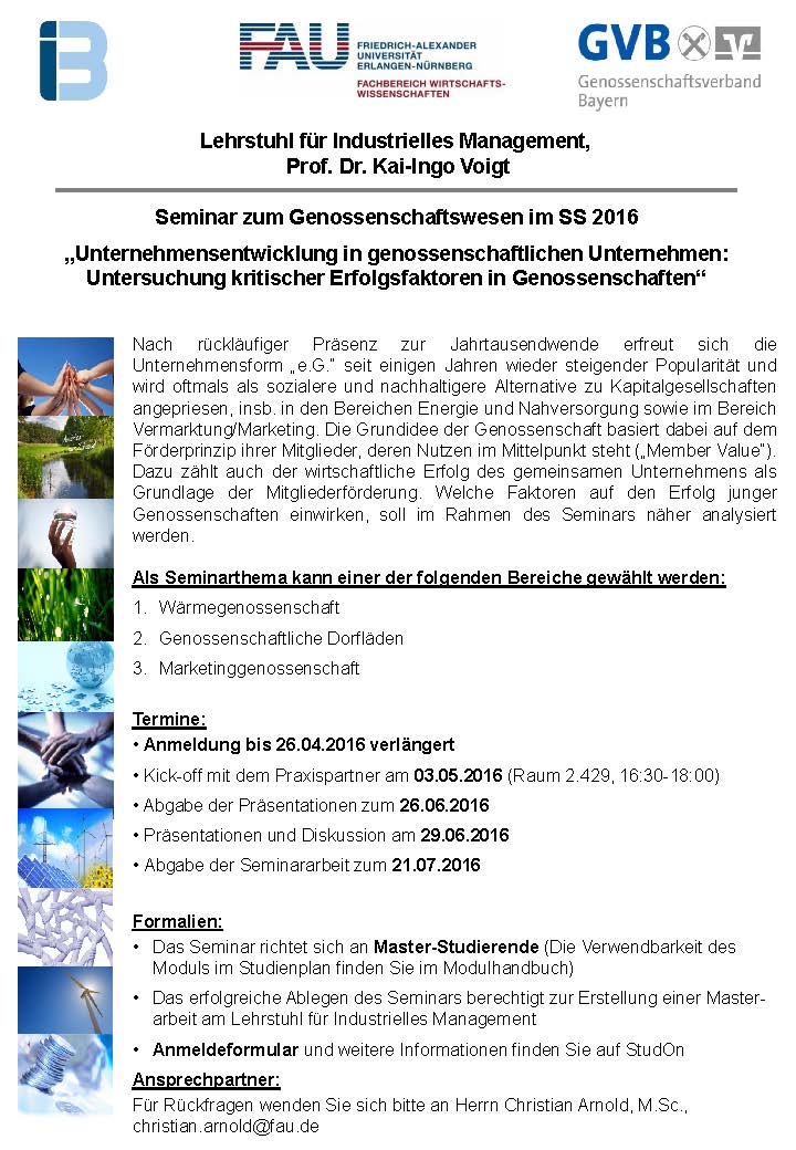 Veranstaltung “Seminar zum Genossenschaftswesen”