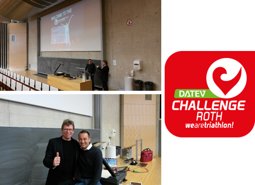 Dankeschön für interessanten Gastvortrag an Herrn Felix Walchshöfer (Geschäftsführer Challenege Roth)