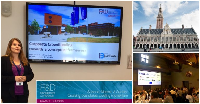 Presentation of research results at R&D Management Conference in Leuven