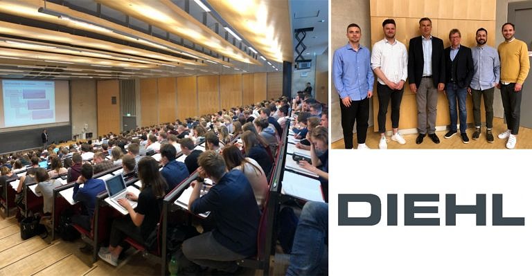 Crowded guest lecture by Dr. Andreas Volek, Head of Strategic Innovation Management at Diehl
