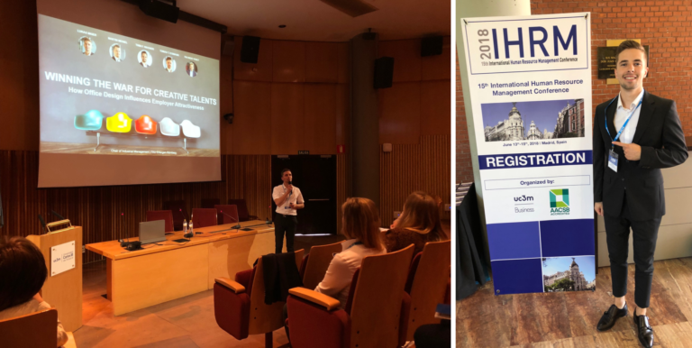Presentation of our latest research results on creative workspaces at IHRM 2018 in Madrid, Spain