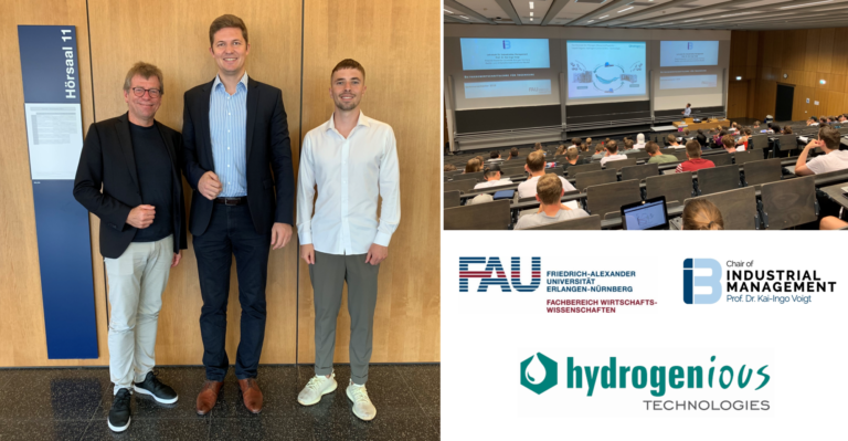 Highly interesting guest lecture by Dr. Daniel Teichmann (CEO and founder of high-tech start-up Hydrogenious Technologies GmbH)