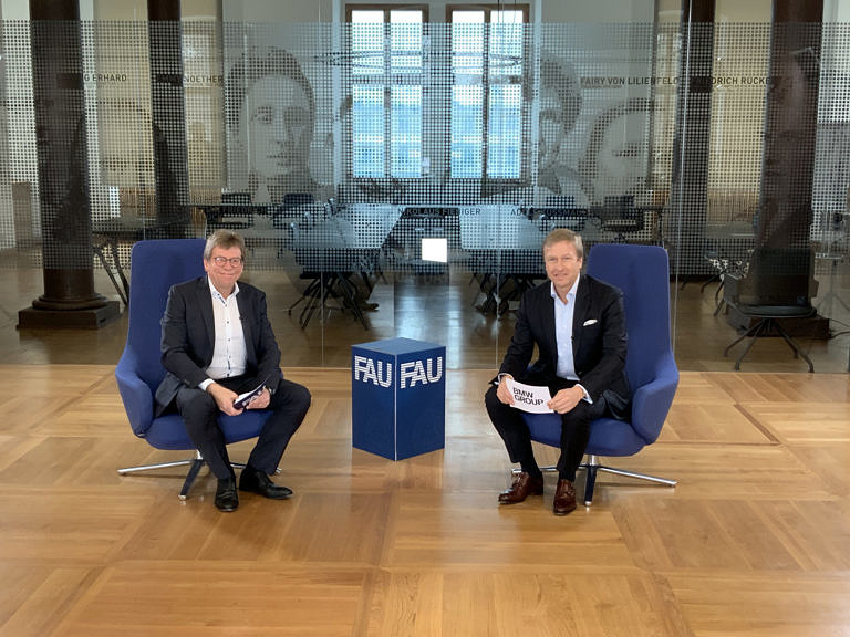 Professor Voigt in „FAU Joint Sustainability Dialogue“ with BMW CEO Oliver Zipse