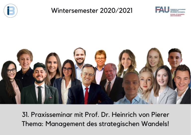 Students discuss the strategic orientation of four German companies with Prof. Dr. v. Pierer in ZOOM