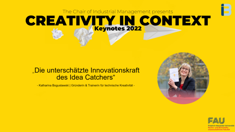 #CreativityInContext: Thanks, Katharina, for sharing your experiences with us in the field of technical creativity!