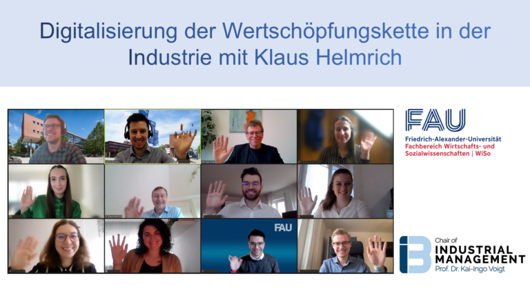 Digitalization of the customer-supplier relationship: Students discuss their insights from different industries with Klaus Helmrich, former CEO of SIEMENS Digital Industries