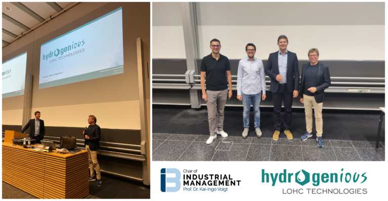 Inspiring guest lecture on hydrogen as energy carrier of the future by Dr. Daniel Teichmann (CEO and founder of Hydrogenious LOHC Technologies GmbH)