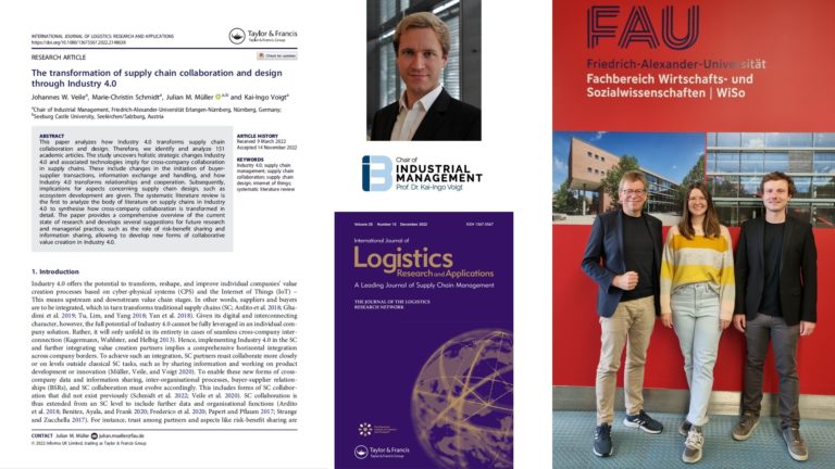 New research study on Industry 4.0 published in the International Journal of Logistics: Research and Applications