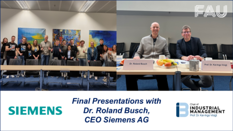 Towards entry "Outstanding presentations in the seminar “Strategies of Technology-Oriented Industrial Companies” with Siemens CEO Dr. Roland Busch"
