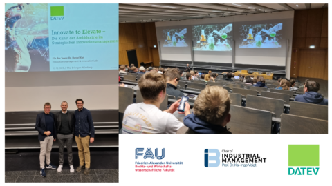 Towards entry "Inspiring Insights on Strategic Innovation: Riveting Lecture at ‘BWL für Ingenieure’ Course of Dr. Daniel Kiel, DATEV eG"