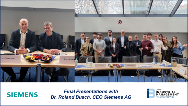 Outstanding Final Presentations in our Seminar with SIEMENS-CEO Dr. Roland Busch