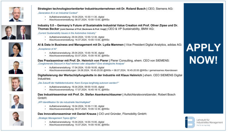 APPLY NOW: Our Top-Management Seminars in the Summer Term 2024