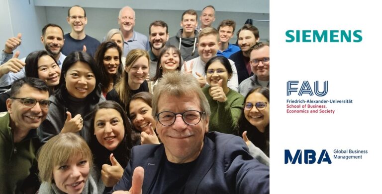 Siemens-FAU EMBA Class 2024-2026 at FAU Wiso in Nuremberg for the “Strategy” Module