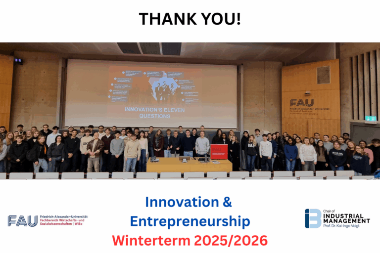 The lecture Innovation & Entrepreneurship is coming to a successful end!